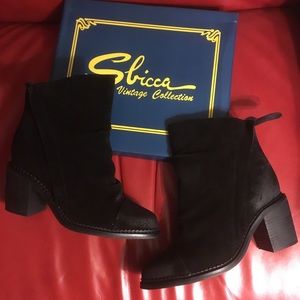 NIB Sbicca Vintage Collection black ankle boots 8